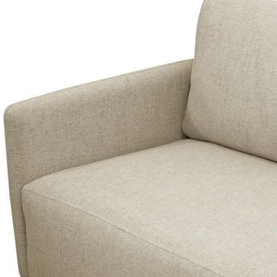 Sofá 3 Lugares Para Sala de Estar Living 204cm Industrial Italy F04 Linho Cinza Claro - Lyam Decor
