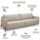 Sofá 3 Lugares Para Sala de Estar Living 204cm Industrial Italy F04 Linho Cinza Claro - Lyam Decor