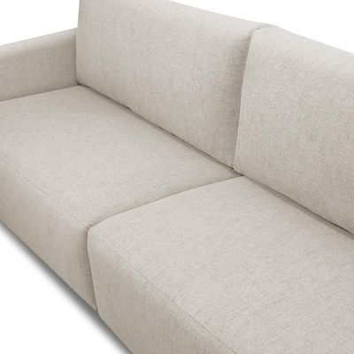 Sofá 3 Lugares Para Sala de Estar Living 204cm Industrial Italy F04 Linho Cru - Lyam Decor