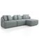 Sofá 3 Lugares com Chaise Direito Sala Living 254cm Arlo F04 Linho Cinza - Lyam Decor