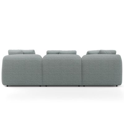 Sofá 3 Lugares com Chaise Direito Sala Living 254cm Arlo F04 Linho Cinza - Lyam Decor
