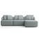 Sofá 3 Lugares com Chaise Direito Sala Living 254cm Arlo F04 Linho Cinza - Lyam Decor