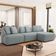 Sofá 3 Lugares com Chaise Direito Sala Living 254cm Arlo F04 Linho Cinza - Lyam Decor