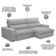 Sofá Retrátil Reclinável Para Sala 4 Lugares 280cm Senzi F04 Veludo Cinza - Lyam Decor