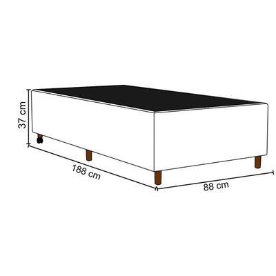 Base Para Cama Box Solteiro 88X188Cm Hit Suede Bege