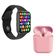 Kit 1 Smartwatch W34 S Preto + 1 Fone Bt Inpods I12 Rosa