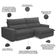 Sofá Retrátil Reclinável Para Sala 3 Lugares 230cm Senzi F04 Veludo Cinza Escuro - Lyam Decor