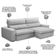Sofá Retrátil Reclinável Para Sala 3 Lugares 230cm Senzi F04 Linho Cinza - Lyam Decor