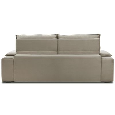 Sofá Retrátil Reclinável 3 Lugares Sala de Estar 225cm Merida F04 Veludo Marrom Claro - Lyam Decor
