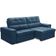Sofá Retrátil Reclinável Para Sala 3 Lugares 250cm Samir F04 Veludo Azul - Lyam Decor