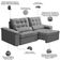 Sofá Retrátil Reclinável Para Sala 3 Lugares 250cm Maresi F04 Veludo Cinza Claro - Lyam Decor