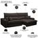 Sofá Retrátil Reclinável Para Sala 3 Lugares 250cm Aisha F04 Veludo Marrom Escuro - Lyam Decor