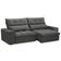 Sofá Retrátil Reclinável Para Sala 3 Lugares 210cm Asaph F04 Veludo Cinza Escuro - Lyam Decor