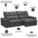 Sofá Retrátil Reclinável Para Sala 3 Lugares 210cm Asaph F04 Veludo Cinza Escuro - Lyam Decor