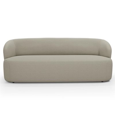 Sofá 3 Lugares 205cm Com Poltrona Giratória Orgânica Heidy F04 Linho Bege - Lyam Decor