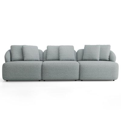 Sofá 4 Lugares Para Sala de Estar Living 294cm Arlo F04 Linho Cinza - Lyam Decor