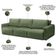 Sofá Retrátil Reclinável Para Sala 4 Lugares 300cm Egeu F04 Linho Verde - Lyam Decor