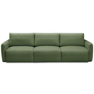 Sofá Retrátil Reclinável Para Sala 4 Lugares 300cm Egeu F04 Linho Verde - Lyam Decor
