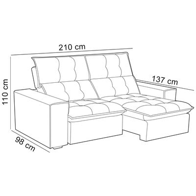 Sofá Retrátil Reclinável Para Sala 3 Lugares 210cm Vincent F04 Veludo Rosê - Lyam Decor