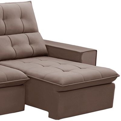 Sofá Retrátil Reclinável Para Sala 3 Lugares 210cm Vincent F04 Veludo Rosê - Lyam Decor