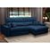 Sofá Retrátil Reclinável Para Sala 4 Lugares 290cm Aisha F04 Veludo Azul - Lyam Decor