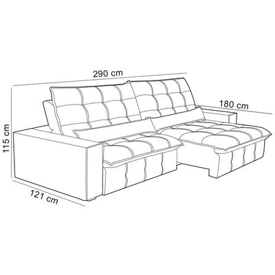 Sofá Retrátil Reclinável Para Sala 4 Lugares 290cm Curie F04 Veludo Marrom Claro - Lyam Decor