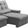 Sofá Retrátil Reclinável Para Sala 3 Lugares 210cm Curie F04 Veludo Cinza Claro - Lyam Decor
