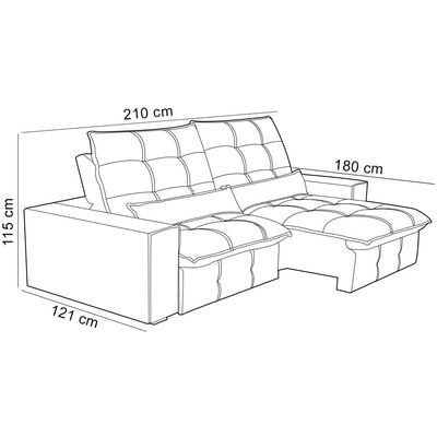 Sofá Retrátil Reclinável Para Sala 3 Lugares 210cm Curie F04 Veludo Cinza Claro - Lyam Decor