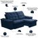 Sofá Retrátil Reclinável Para Sala 3 Lugares 210cm Nijma F04 Veludo Azul - Lyam Decor
