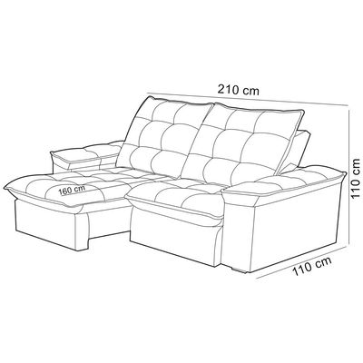 Sofá Retrátil Reclinável Para Sala 3 Lugares 210cm Nijma F04 Veludo Azul - Lyam Decor