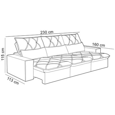 Sofá Retrátil Reclinável Para Sala 3 Lugares 230cm Aires F04 Veludo Bege - Lyam Decor