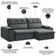 Sofá Retrátil Reclinável Para Sala 3 Lugares 210cm Zayn F04 Veludo Cinza Escuro - Lyam Decor