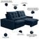 Sofá Retrátil Reclinável Para Sala 3 Lugares 230cm Curie F04 Veludo Azul - Lyam Decor