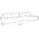 Sofá 5 Lugares com Chaise Direito Sala Living 394cm Arlo F04 Linho Cinza - Lyam Decor