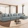 Sofá 5 Lugares com Chaise Direito Sala Living 394cm Arlo F04 Linho Cinza - Lyam Decor