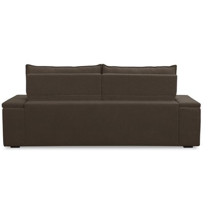 Sofá Retrátil Reclinável Para Sala 3 Lugares 245cm Ricci F04 Veludo Marrom - Lyam Decor