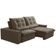 Sofá Retrátil Reclinável Para Sala 3 Lugares 250cm Curie F04 Veludo Marrom Claro - Lyam Decor
