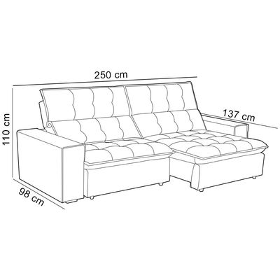 Sofá Retrátil Reclinável Para Sala 3 Lugares 250cm Vincent F04 Veludo Azul - Lyam Decor