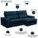 Sofá Retrátil Reclinável Para Sala 3 Lugares 250cm Vincent F04 Veludo Azul - Lyam Decor