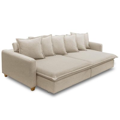 Sofá Retrátil Para Sala Living 3 Lugares 250cm Lake F04 Linho Bege - Lyam Decor