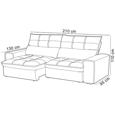 Sofá Retrátil Reclinável Para Sala 3 Lugares 210cm Asaph F04 Veludo Marrom - Lyam Decor
