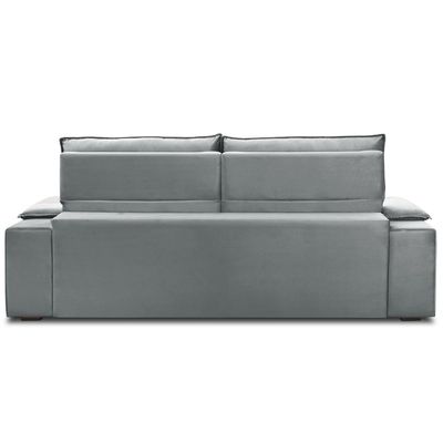 Sofá Retrátil Reclinável Para Sala 3 Lugares 210cm Zayn F04 Veludo Cinza Claro - Lyam Decor