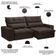 Sofá Retrátil Reclinável Para Sala 3 Lugares 210cm Asaph F04 Veludo Marrom Escuro - Lyam Decor