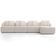 Sofá 5 Lugares com Chaise Direito Sala Living 394cm Arlo F04 Bouclê Bege - Lyam Decor
