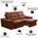 Sofá Retrátil Reclinável Para Sala 3 Lugares 230cm Nijma F04 Veludo Terracota - Lyam Decor