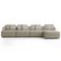 Sofá 5 Lugares com Chaise Direito Sala Living 394cm Arlo F04 Linho Bege - Lyam Decor