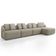 Sofá 5 Lugares com Chaise Direito Sala Living 394cm Arlo F04 Linho Bege - Lyam Decor