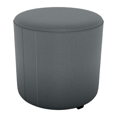 Puff Redondo Decorativo Copenhage 43x43 Cm Veludo Milani Store Cinza