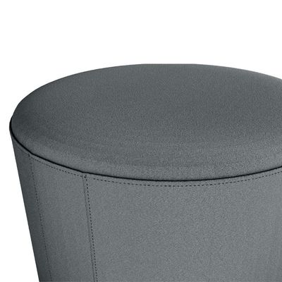 Puff Redondo Decorativo Copenhage 43x43 Cm Veludo Milani Store Cinza