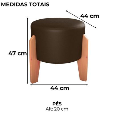 Puff Decorativo Para Sala Luxo 44x44 Cm Corano Milani Store Marrom